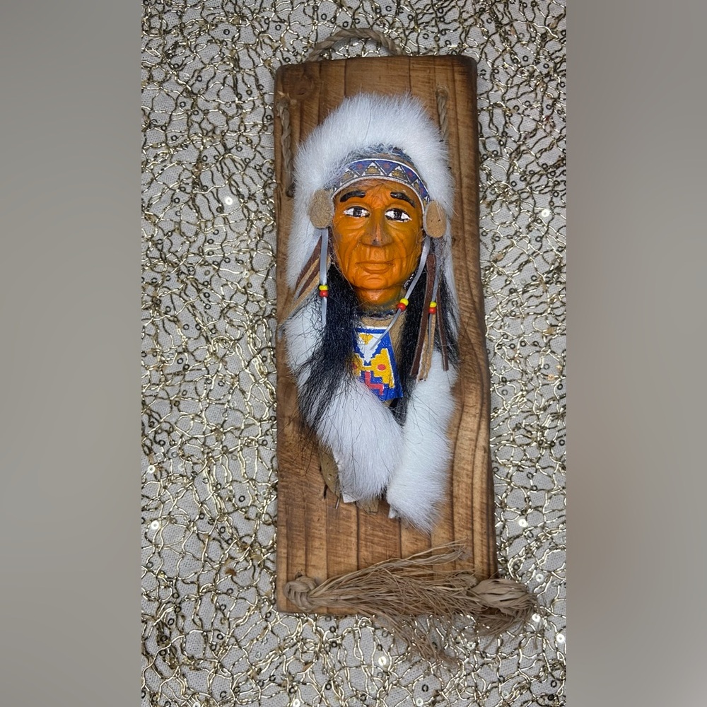 ‼️ 5/ $25 Handcrafted Native American Wall Decor with White and Brown Accents